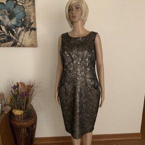 Jones New York metallic black and silver dress size 12